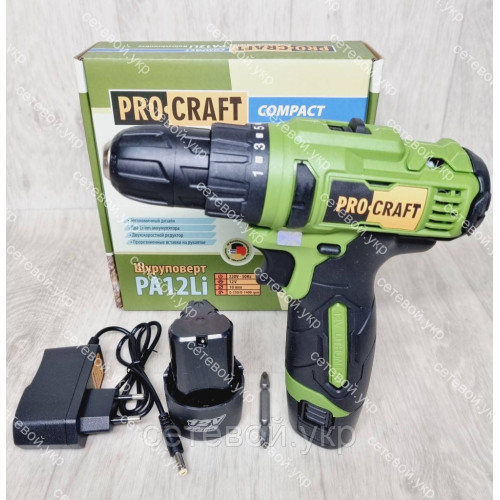 Аккумуляторный шуруповерт ProCraft PA-12 Li Compact