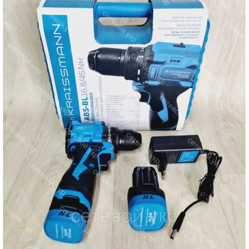 Аккумуляторный шуруповерт KRAISSMANN 103 ABS-BL 16.8/45 NM