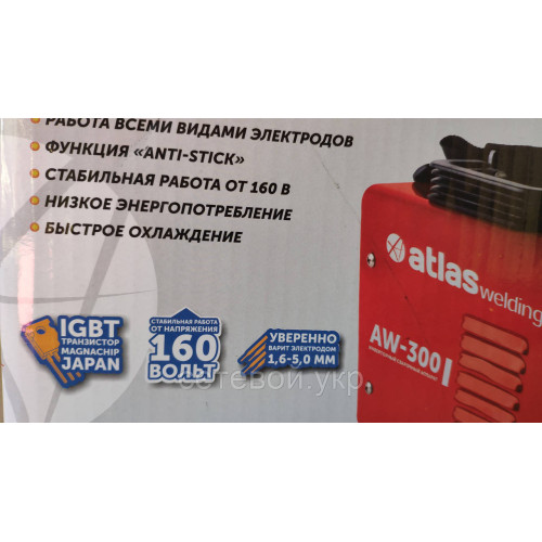 Сварочный аппарат инвертор Atlas welding AW-300 (300 А, дисплей) Сварка Атлас
