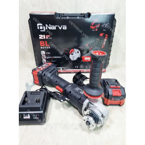 Поворотная ручка Аккумуляторная болгарка NARVA NAG-125 PRO BL  дисплей