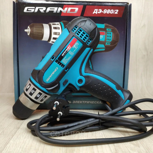 Сетевой шуруповерт Grand ДЭ-980/2 две скорости