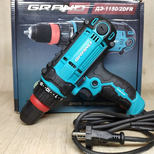 Шуруповерт сетевой Grand ДЭ-1150/2 DFR,  съемный патрон, две скорости