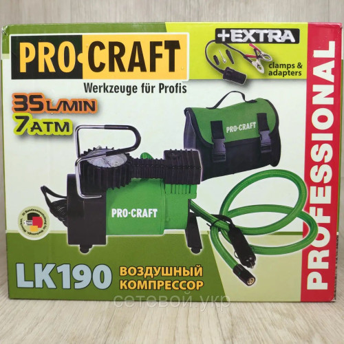 Автомобильный насос компрессор Procraft LK190 для подкачки колёс