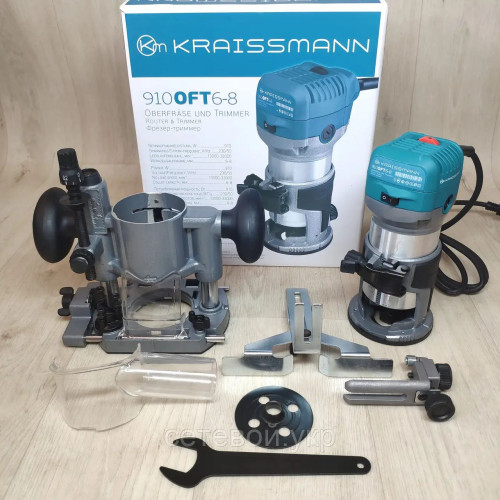 Фрезер столярный по дереву Kraissmann 910 OFT 6-8 цанги (2B) две базы