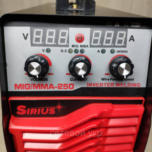 Сварочный полуавтомат 2в1 SIRIUS MIG/MMA-250 под флюсовую проволоку