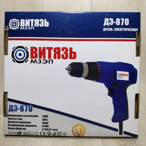 Шуруповерт сетевой Витязь ДЭ-870