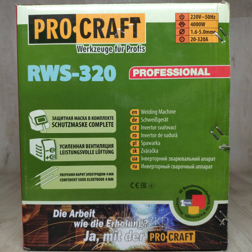 Сварочный аппарат Procraft RWS-320 + Болгарка