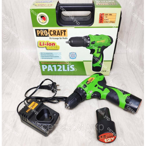 Аккумуляторный шуруповерт Procraft 12 LiS