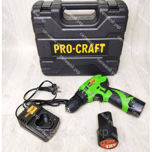 Аккумуляторный шуруповерт Procraft 12 LiS