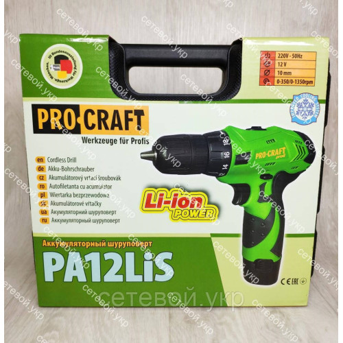 Аккумуляторный шуруповерт Procraft 12 LiS