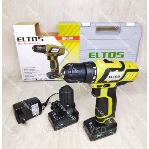 Аккумуляторный шуруповерт Eltos 18М в кейсе (шуруповёрт)