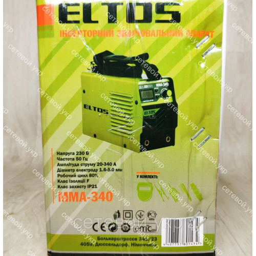 Сварочный аппарат Eltos ММА-340 + маска хамелеон