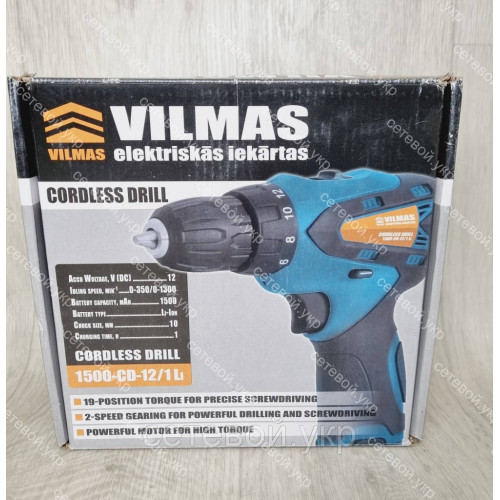Шуруповерт аккумуляторный VILMAS 1500-CD-12/1 Li