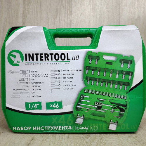 Набор инструментов INTERTOOL состоит из ключей головок 46 единиц